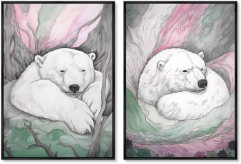 Набор из двух постеров на холсте Under the Northern lights 75X105 / 75X105 CM