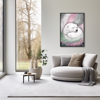 Постер на холсте Under the Northern lights 75X105 CM