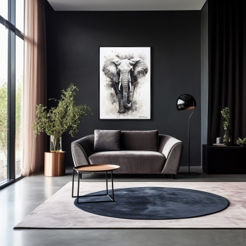 Постер на холсте Walking elephants 75X105 CM