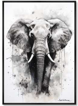 Постер на холсте Walking elephants 75X105 CM