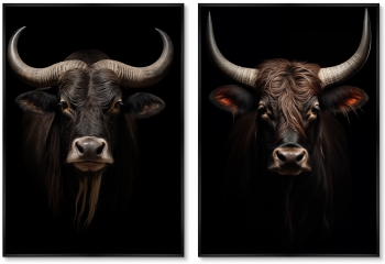 Набор из двух постеров на холсте Young Yaks 75X105 / 75X105 CM