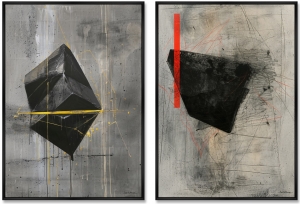 Набор из двух постеров на холсте Cube Superposition 75X105 / 75X105 CM