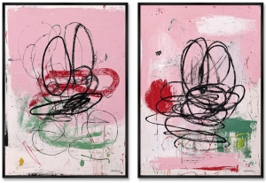 Композиция из двух репродукций картин на холсте The same Mouse 75X105 / 75X105 CM