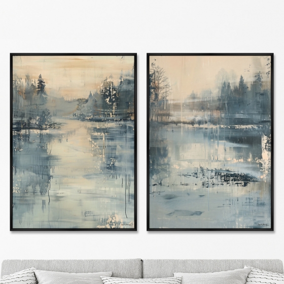 Композиция из двух репродукций картин на холсте Spring Floods in the Forest 75X105 / 75X105 CM 8