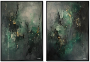 Композиция из двух репродукций картин на холсте The Large Magellanic Cloud Galaxy 75X105 CM