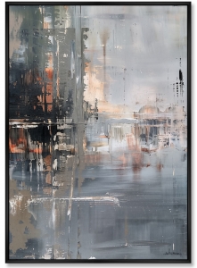 Репродукция картины на холсте Hail on the Water 75X105 CM