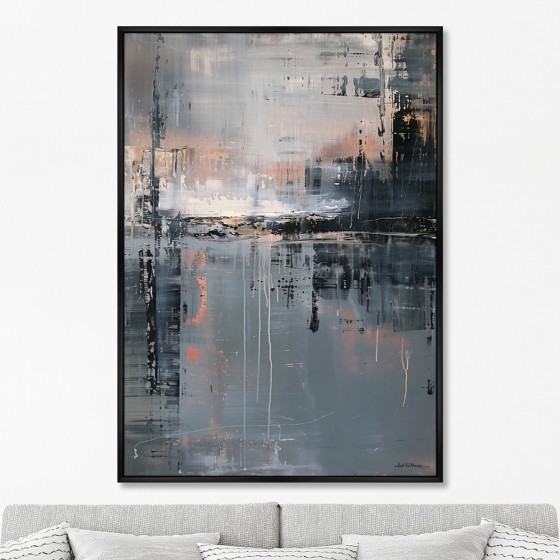 Репродукция картины на холсте Hail on the Water 75X105 CM 6