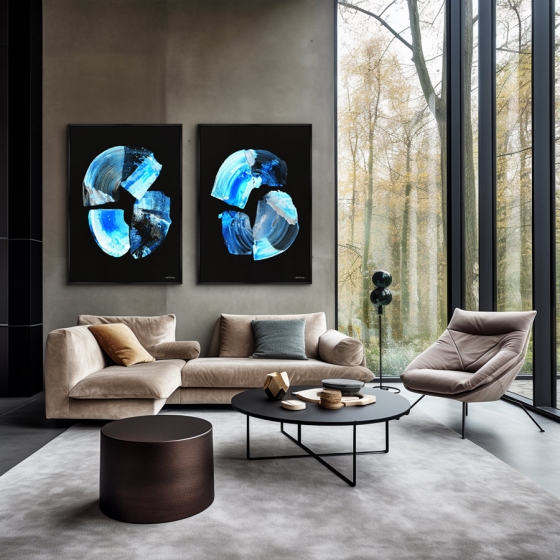 Композиция из двух репродукций картин на холсте The Frozen Glow of the Sculptor Constellation 75X105 / 75X105 CM 4