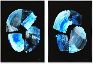 Композиция из двух репродукций картин на холсте The Frozen Glow of the Sculptor Constellation 75X105 / 75X105 CM