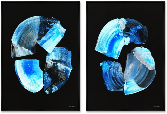 Композиция из двух репродукций картин на холсте The Frozen Glow of the Sculptor Constellation 75X105 / 75X105 CM 1