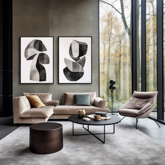 Композиция из двух репродукций картин на холсте Stone Flower 75X105 / 75X105 CM 4