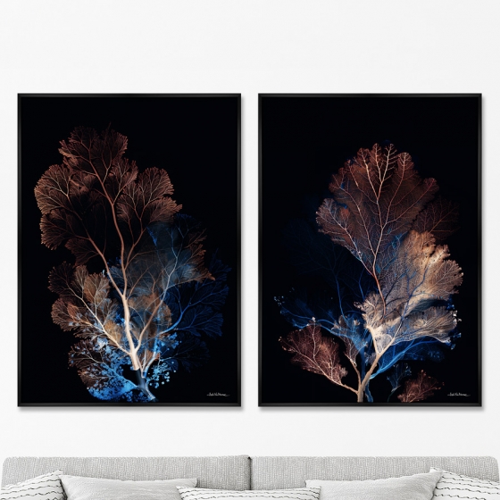 Композиция из двух репродукций картин на холсте Coral Symphony in the Color of Night 75X105 / 75X105 CM 8