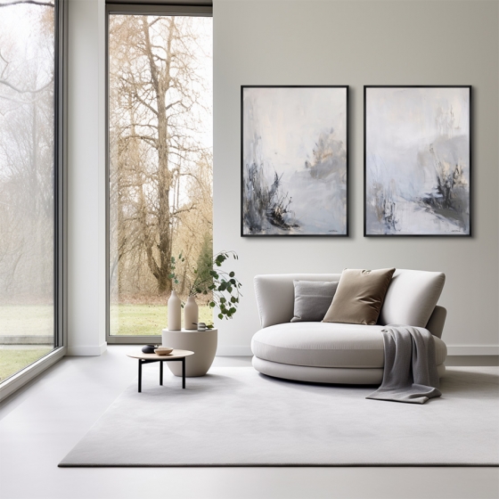 Композиция из двух репродукций картин на холсте At the winter edge 75X105 / 75X105 CM 4