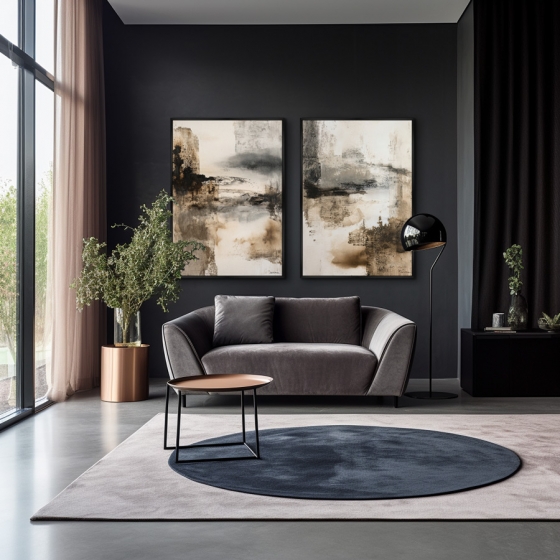 Композиция из двух репродукций картин на холсте Above the Giant Cliff 75X105 / 75X105 CM 4