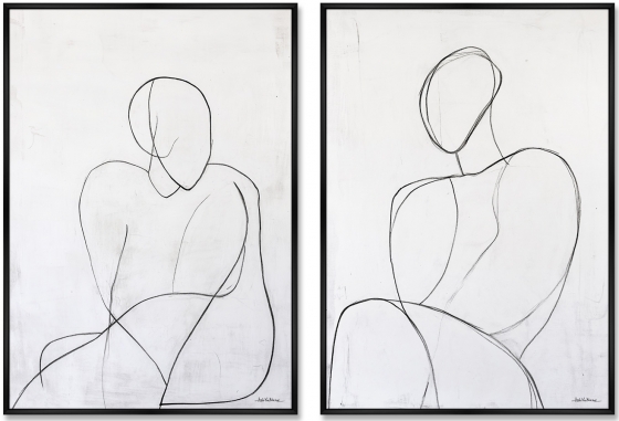 Композиция из двух репродукций картин на холсте Graceful Lines 75X105 / 75X105 CM 1