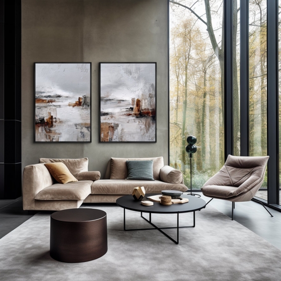 Композиция из двух репродукций картин на холсте Low Tide 75X105 / 75X105 CM 4