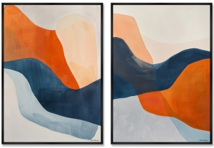 Композиция из двух репродукций картин на холсте  Закат в спектре Sunset in the Spectrum 75X105 / 75X105 CM