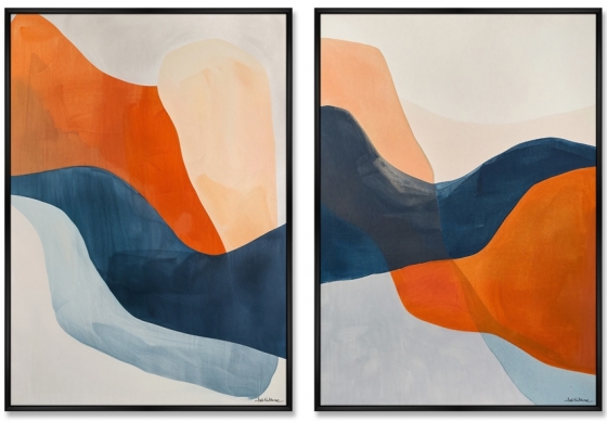 Композиция из двух репродукций картин на холсте  Закат в спектре Sunset in the Spectrum 75X105 / 75X105 CM 1