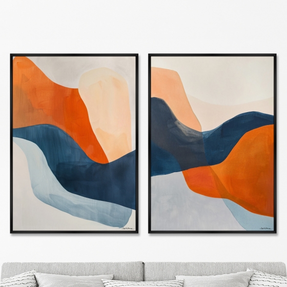 Композиция из двух репродукций картин на холсте  Закат в спектре Sunset in the Spectrum 75X105 / 75X105 CM 8