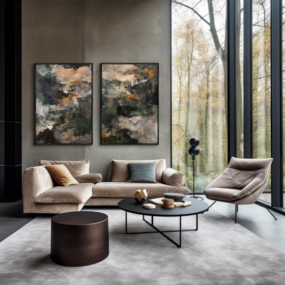 Композиция из двух репродукций картин на холсте Foothills After a Thunderstorm 75X105 / 75X105 CM 4