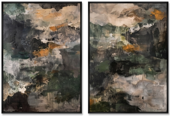 Композиция из двух репродукций картин на холсте Foothills After a Thunderstorm 75X105 / 75X105 CM 1