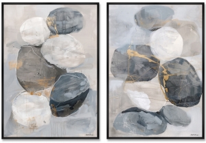 Композиция из двух репродукций картин на холсте Natural Stone 75X105 / 75X105 CM