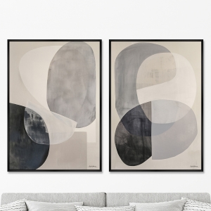 Набор из 2-х репродукций картин на холсте Пространственные формы, 2025г.
