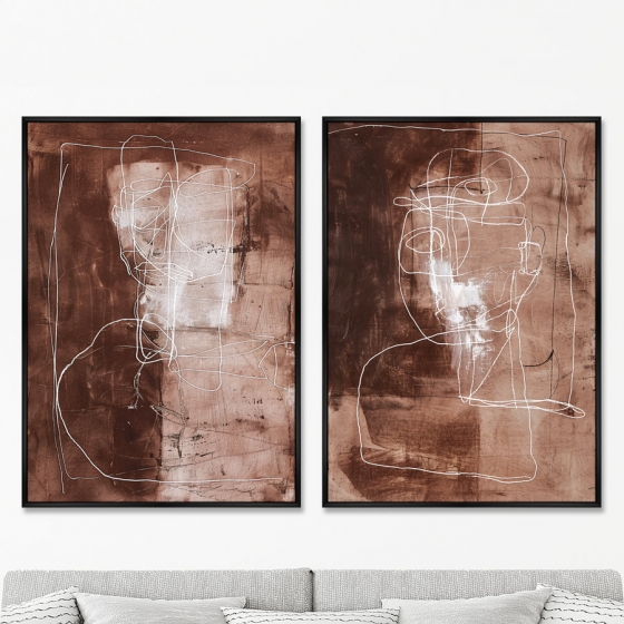 Композиция из двух репродукций картин на холсте Advice yes Love 75X105 / 75X105 CM 8