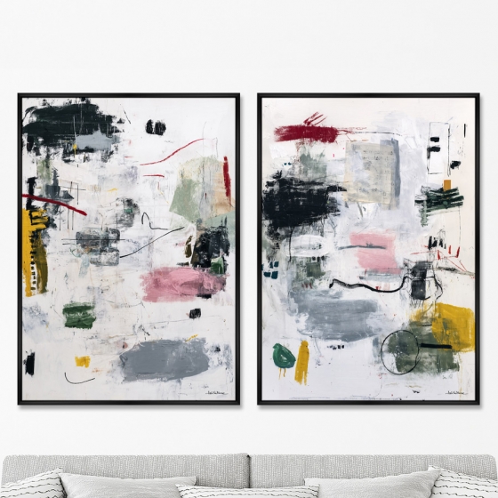 Композиция из двух репродукций картин на холсте Color Construction 75X105 / 75X105 CM 8