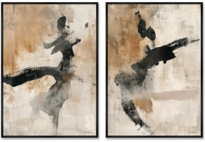 Композиция из двух репродукций картин на холсте Dance 75X105 / 75X105 CM