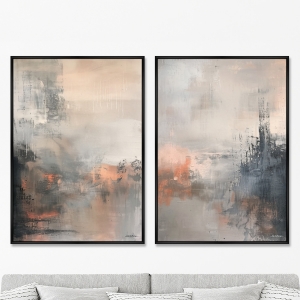 Набор из 2-х репродукций картин на холсте Терпкий закат, 2025г.