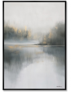 Репродукция картины на холсте Foggy Morning on the Lake 75X105 CM