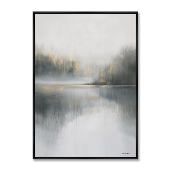 Репродукция картины на холсте Туманное утро на озере, No 1, 2025г. 2