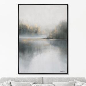 Репродукция картины на холсте Туманное утро на озере, No 1, 2025г.