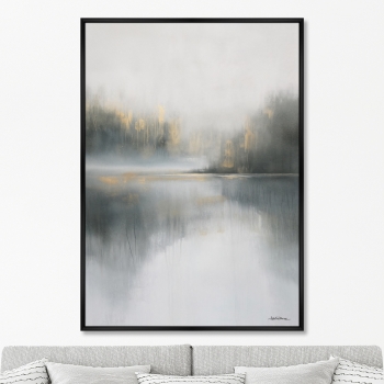 Репродукция картины на холсте Foggy Morning on the Lake 75X105 CM