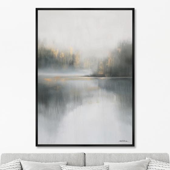 Репродукция картины на холсте Туманное утро на озере, No 1, 2025г. 1