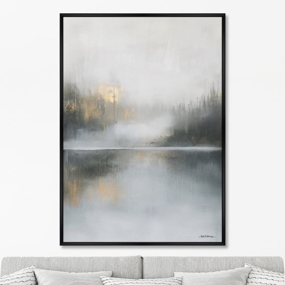 Репродукция картины на холсте Туманное утро на озере, No 2, 2025г. 1
