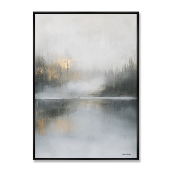 Репродукция картины на холсте Туманное утро на озере, No 2, 2025г. 2