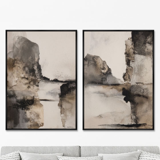 Набор из 2-х репродукций картин на холсте Утёс, 2025г. 1