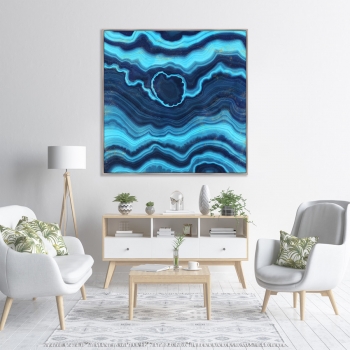 Репродукция на холсте Blue Gold Agate 105X105 CM