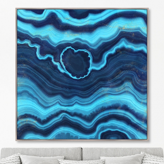 Репродукция на холсте Blue Gold Agate 105X105 CM 2
