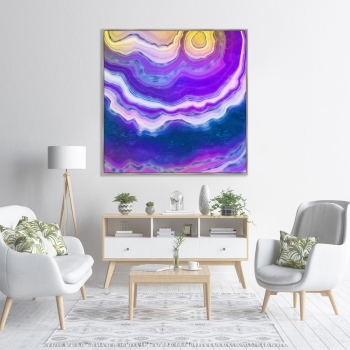 Репродукция на холсте Neon agate 105X105 CM