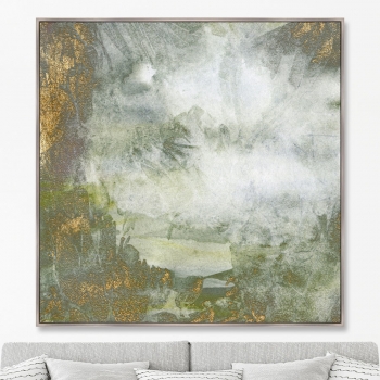 Репродукция на холсте Lake deep in the jungle 105X105 CM