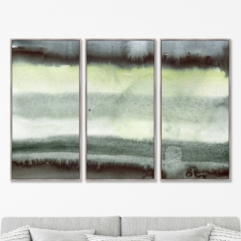 Триптих на холсте Rolling waves over the black sand 52X105 / 52X105 / 52X105 CM