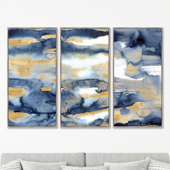 Триптих на холсте Sunbeams over the valley 52X105 / 52X105 / 52X105 CM