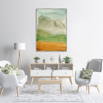 Постер на холсте Clouds descend on the mountains 75X105 CM