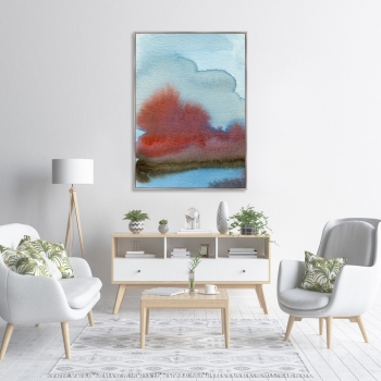 Постер Trees by the lake in late October 75X105 CM