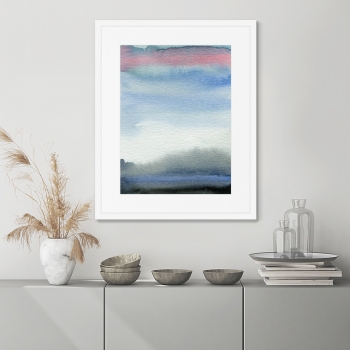 Постер в раме Evening sky over the lake 42X52 CM
