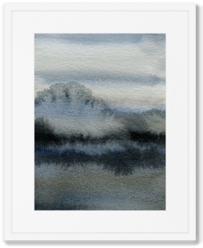 Постер в раме River bank in winter 42X52 CM