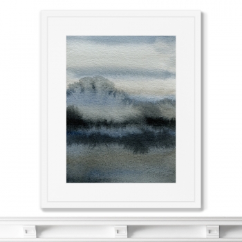 Постер в раме River bank in winter 42X52 CM